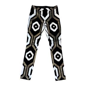 JONES Winter Pants Gold Modern Geometric Pattern
